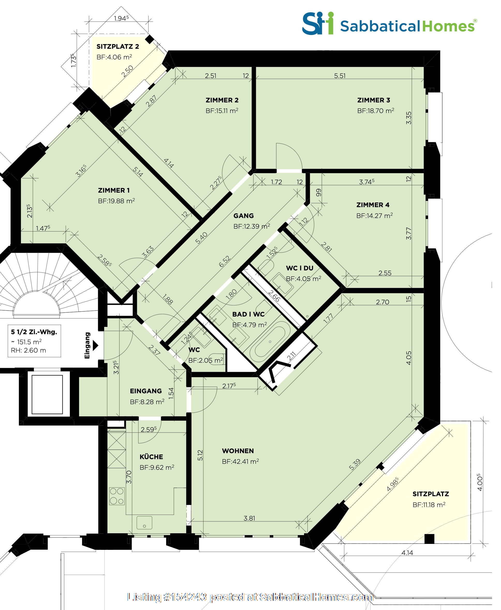 4 bedroom Apartment or Condo for rent in Zürich listing 154243